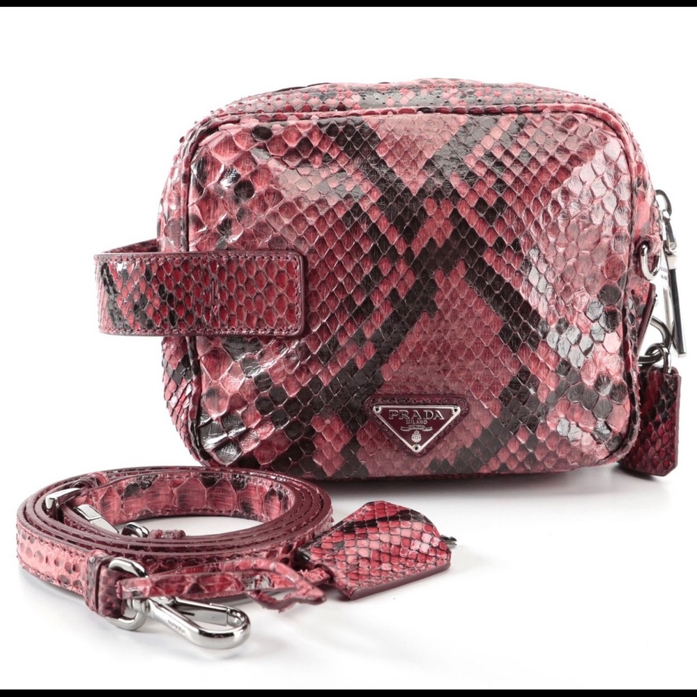Prada Python Skin Lucidio Crossbody Camera Bag - image 1